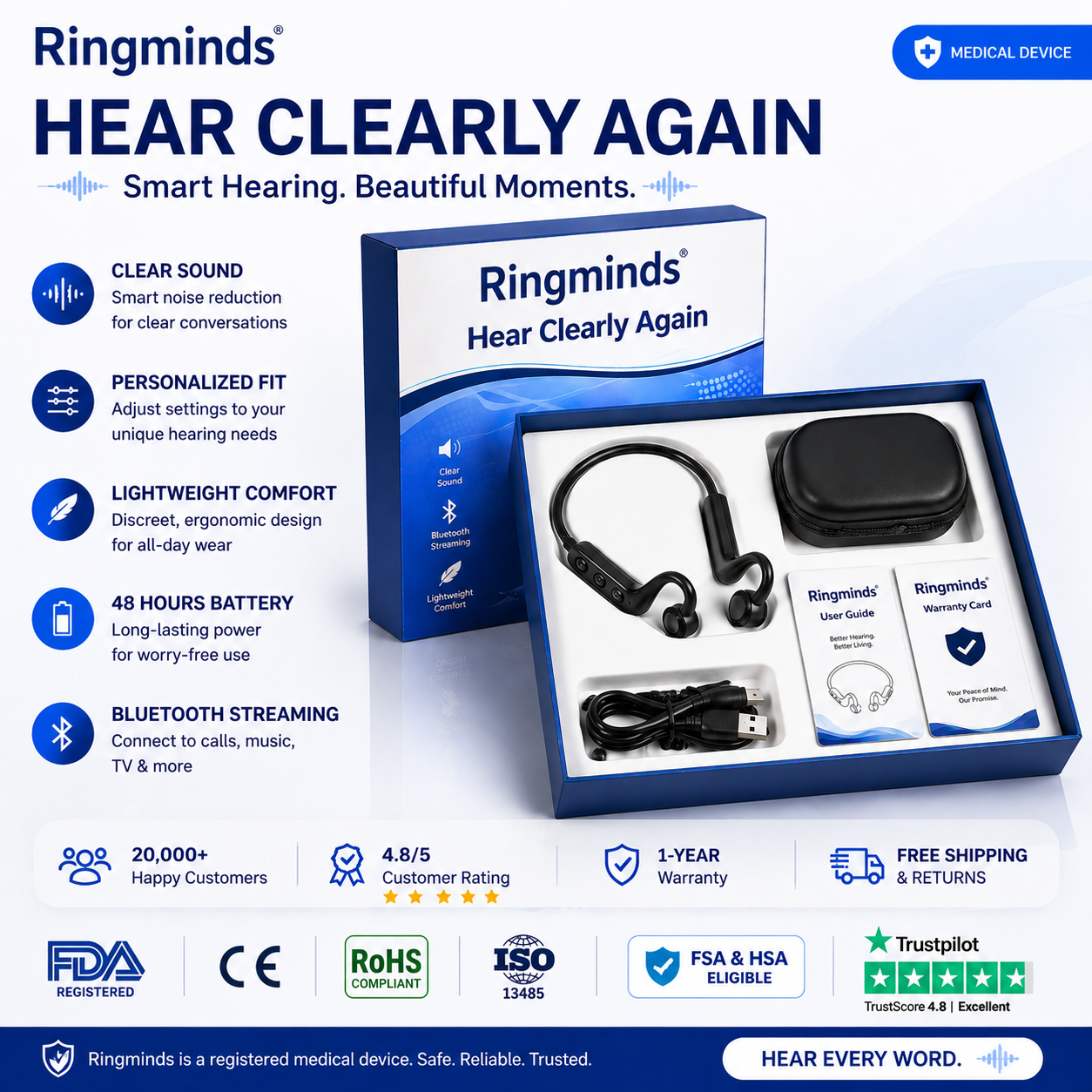 🌎Ends Today: 70% OFF!⏰👂Revitalize your ears again💖 💥 LIMITED TIME OFFER!🔥Advanced Bone Conduction Smart Hearing Aid