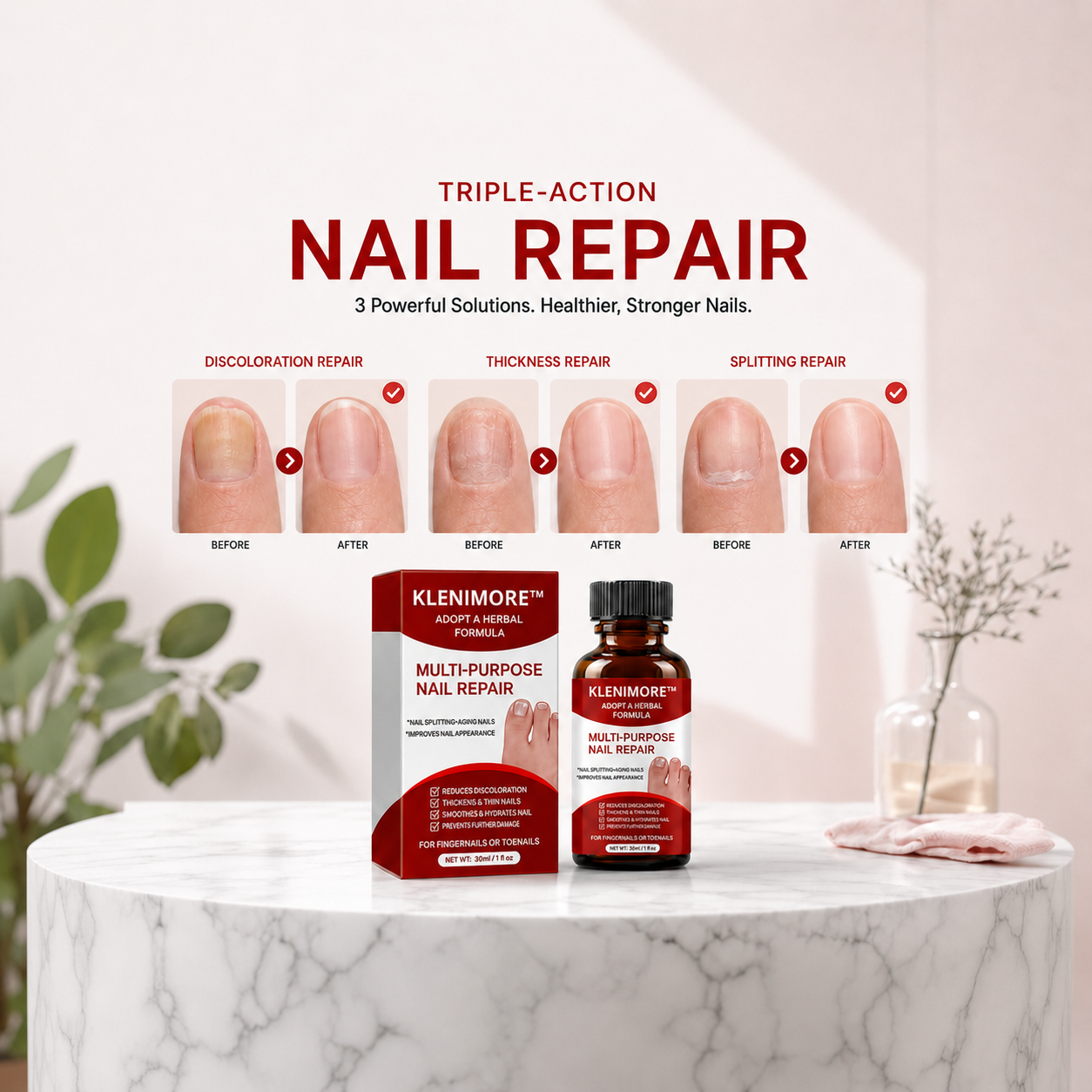 KLENIMORE triple-action multi-purpose nail repair